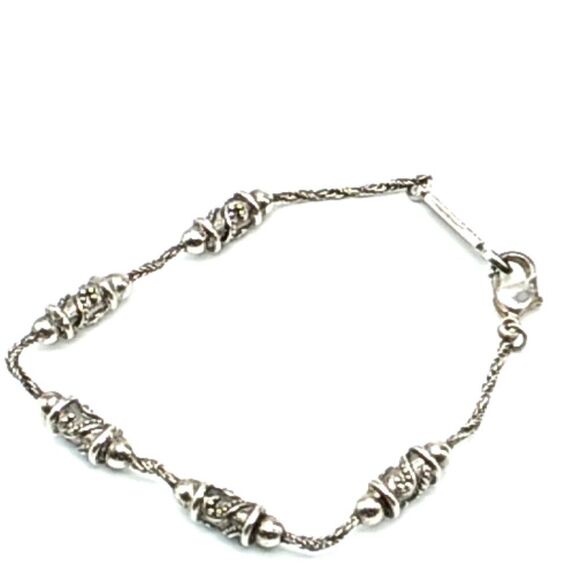 Vintage Napier Silver-tone Bracelet Ornate Barrel & Round Beaded Spacers - Picture 1 of 15